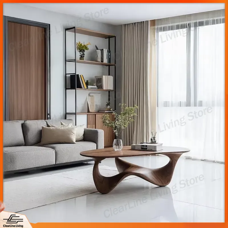 Sustainable Living Home - Moderne massief houten salontafel, handgemaakt, natuurlijke