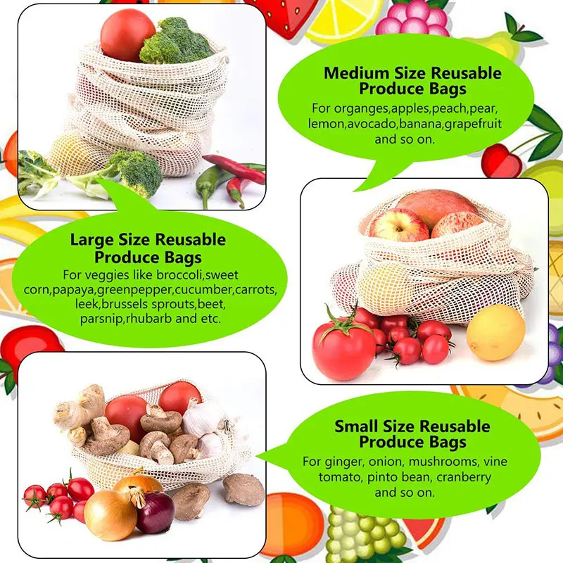 3 6 10 stks Herbruikbare Produ - Reusable Produce Bag recensie en prijs